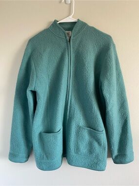 Tabi International Aqua Wool Zip-Up Sweater